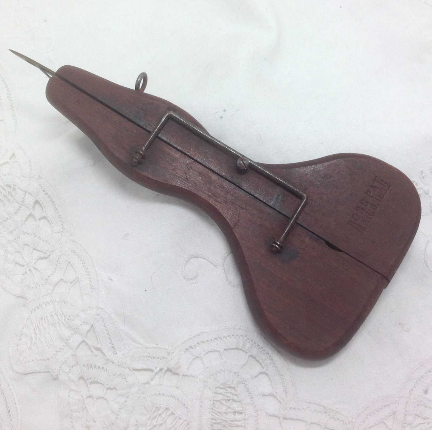 Antique Sewing Tool for Canvas or Burlap Stitching Wood