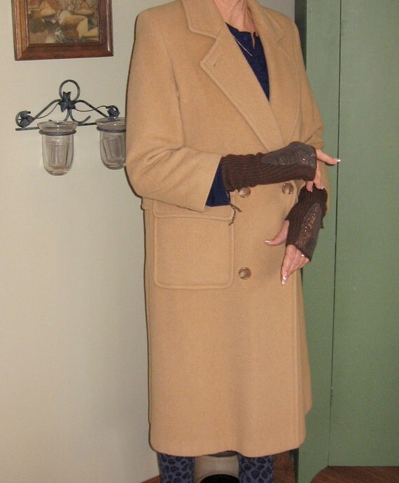 Vintage 100 Camel Hair Ladies Coat Long by VintageGaloreAndMore