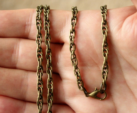 Mens Brass Chain Necklace Choose 14 36 Antiqued