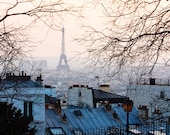 Best Seller, Paris Photography, Sunset in Montmartre, Parisian Rooftops, Eiffel tower, French Decor, Winter in Paris, Rebecca Plotnick