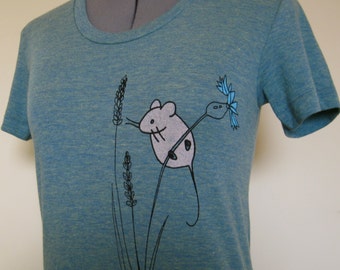 Mouse T Shirt Women Trilemon Sizes Small through XLarge