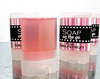 Pink Grapefruit Travel Soap, Twist up tube, happy citrus fragrance