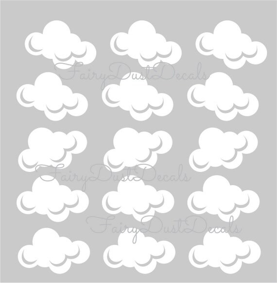 Cloud wall decals set of 15 clouds Cloud decals for nursery