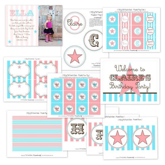 Cowgirl Party Printable Full Collection by The TomKat Studio Il_570xn