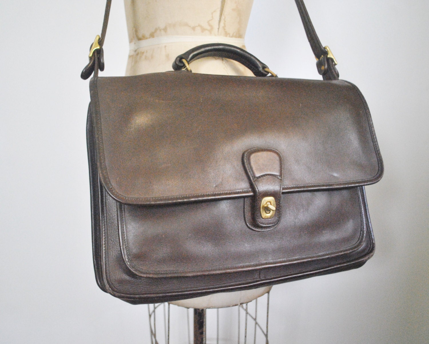 Coach Briefcase / laptop bag / chocolate brown leather