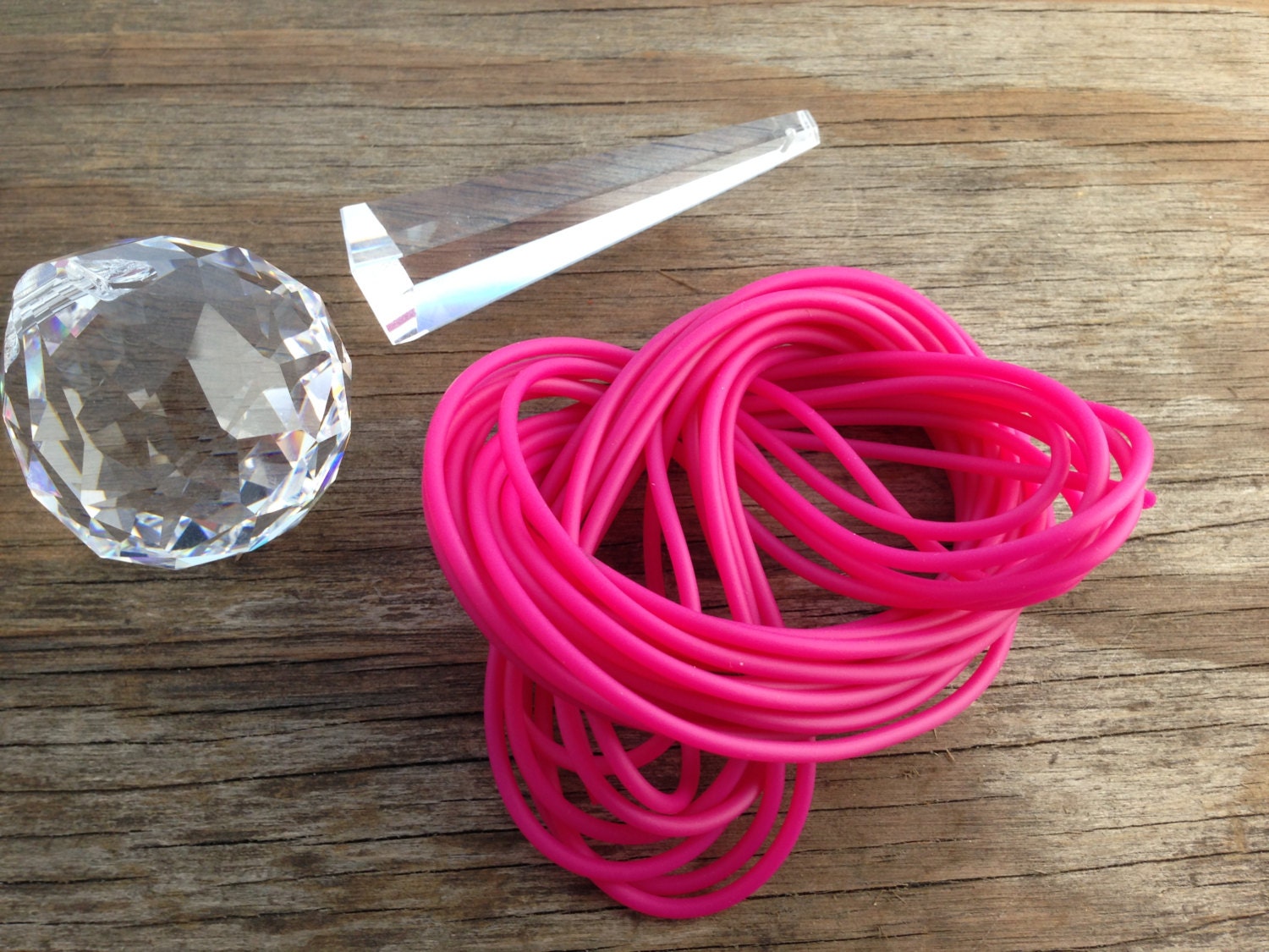 Neon Hot Pink: SOLID Rubber Tubing 2mm x 5 yards / by NatureBeads