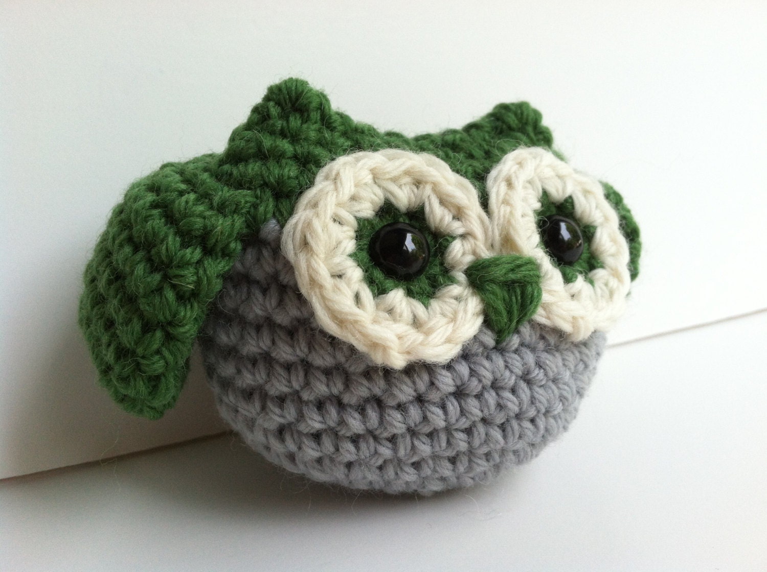 Amigurumi Crochet Pine Tree Green Owl Plush Toy Nursery Decor