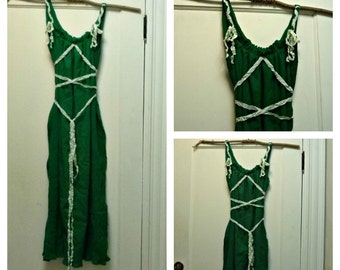Robe D'été Andrew Marc New York - Taille 4 Vert Imprimé Celtique - Tissu Lyocell
