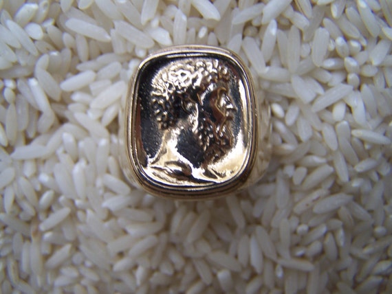 Roman Emperor Marcus Aurelius Sterling Silver Mans Ring
