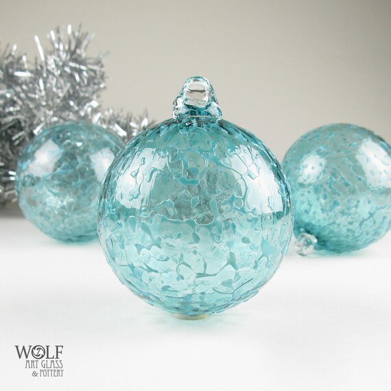 blown glass ornament suncatcher teal blue green by blown glass ornament suncatcher teal blue green by