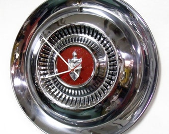 1954 1955 Lincoln Hubcap Wall Clock - 1950's Classic Car Decor - Mid Century Decor