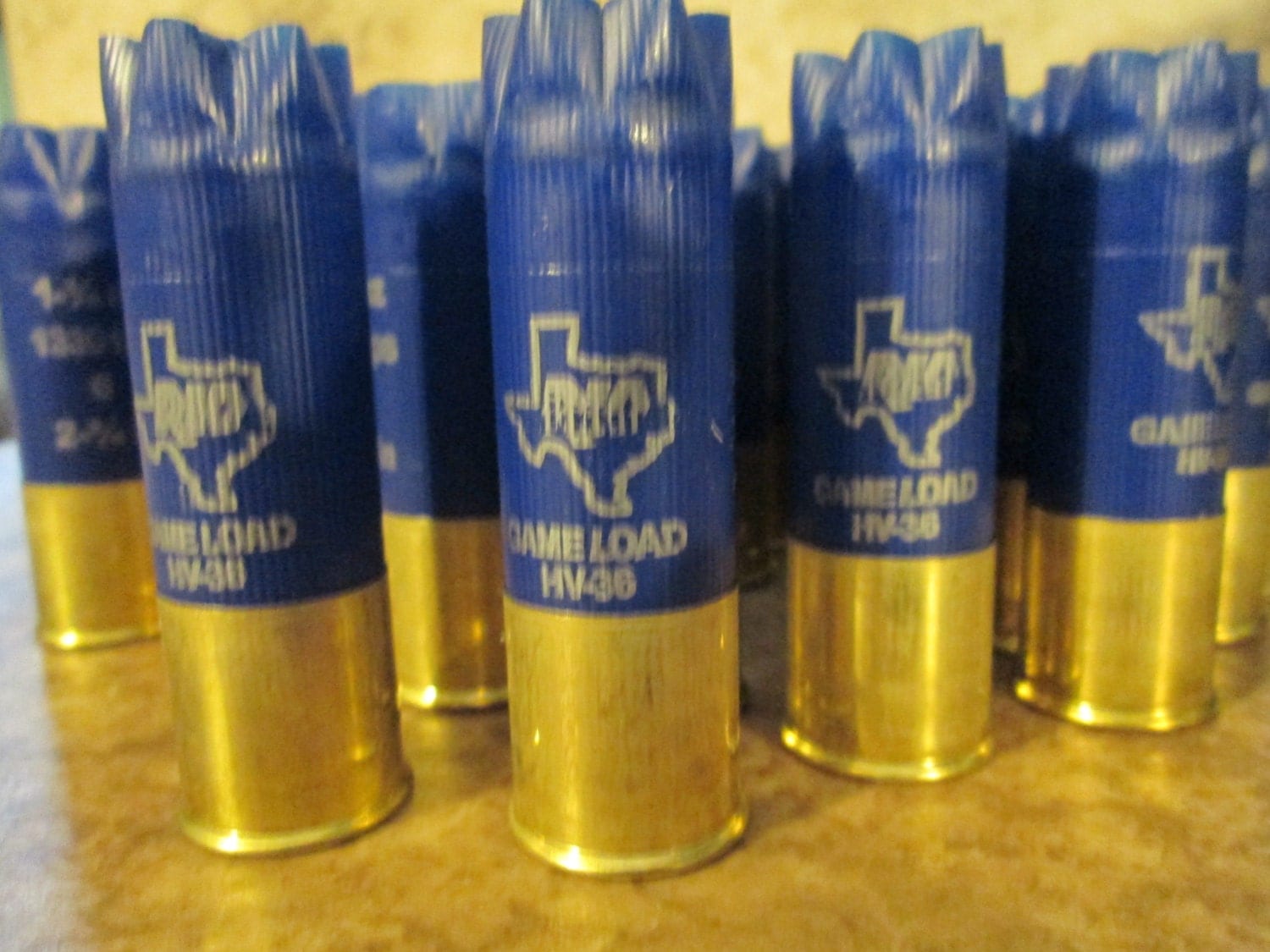 25 high brass type shotgun shell hulls RIO blue hull tall