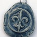 Fleur de lis PENDANT in Denim by Clay Designs by glee Nola Pendant