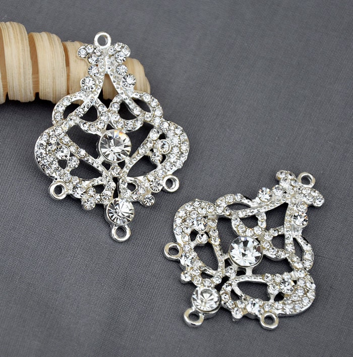 6 pcs Crystal Rhinestone Chandelier Earring Finding Bridal