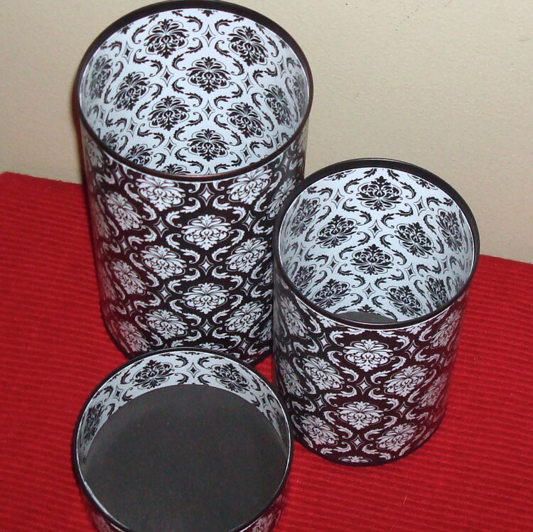 Black and White Damask Desk Accessory Set Gift for by makingtimetc