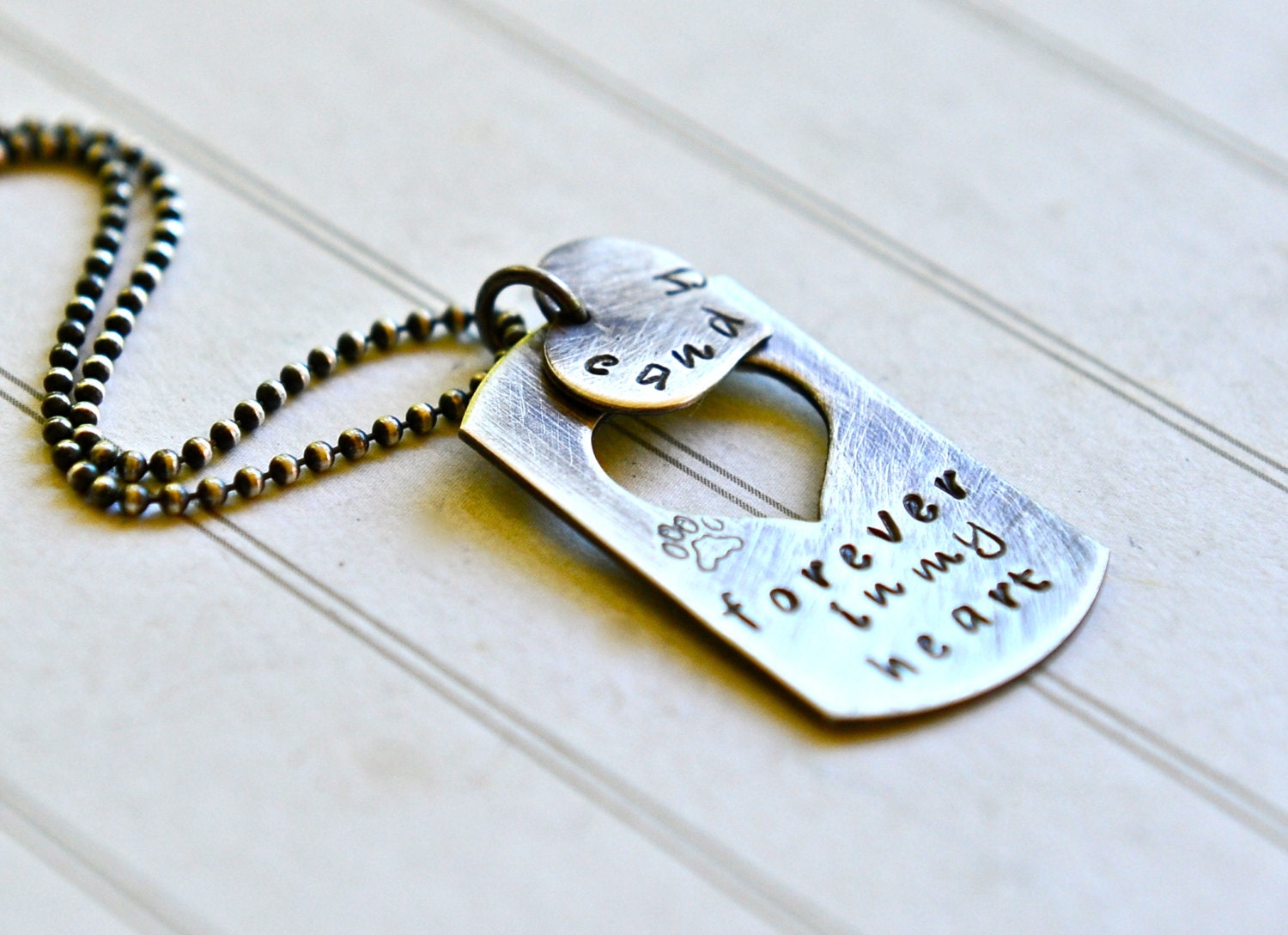 Pet Memorial Necklace Sterling Silver Dog Tag by SevenBlueberries