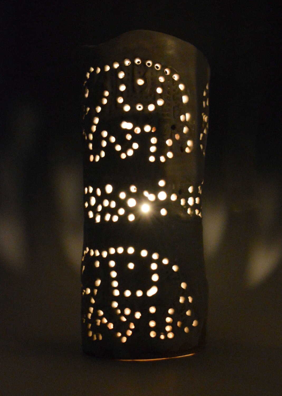 Lantern Luminaria candle holder white organic by BlueDoorCeramics