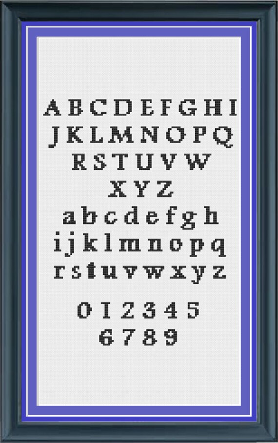 Cross Stitch Alphabet Pattern Traditional Style Font LG0004