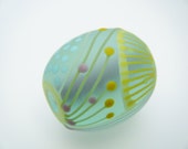 Moogin Beads-  Floral oval focal bead- Lampwork glass- SRA