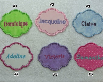Name Patch Personalized Single Name Patch (6 font choices) Fabric Embroidered Iron On Applique Patch MADE TO ORDER