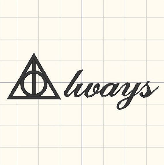 Deathly Hallows Always Embroidery design pattern 4 inches