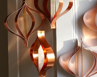 Party Decorations, Wedding Decorations, Mid century Modern ornaments, Metallic Copper, Gold Decor
