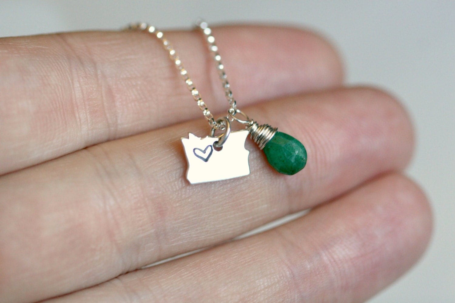 Oregon Necklace Gift for Oregonian PDX Portland Oregon