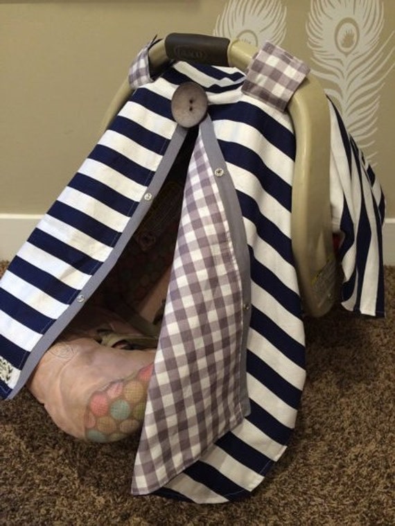 Carseat Canopy Free Shipping code today navy and grey / Car