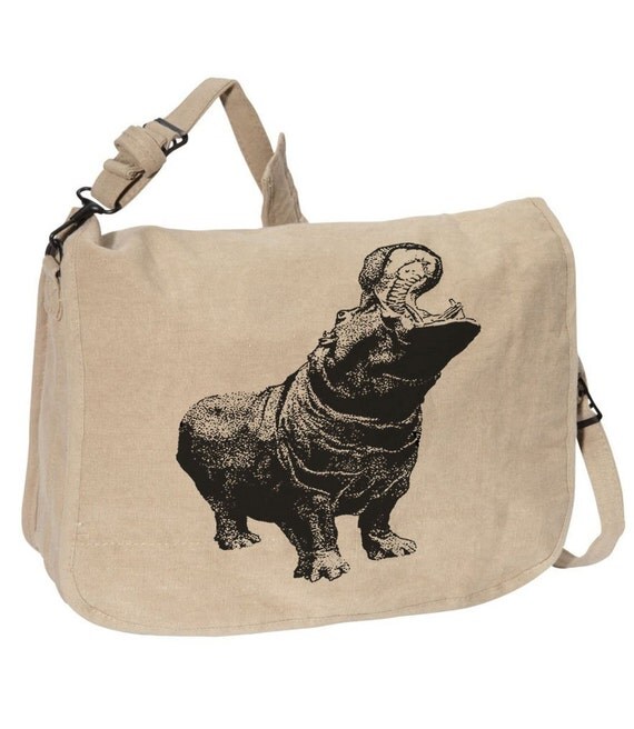 HIPPO BAG Canvas messenger bag large field bag