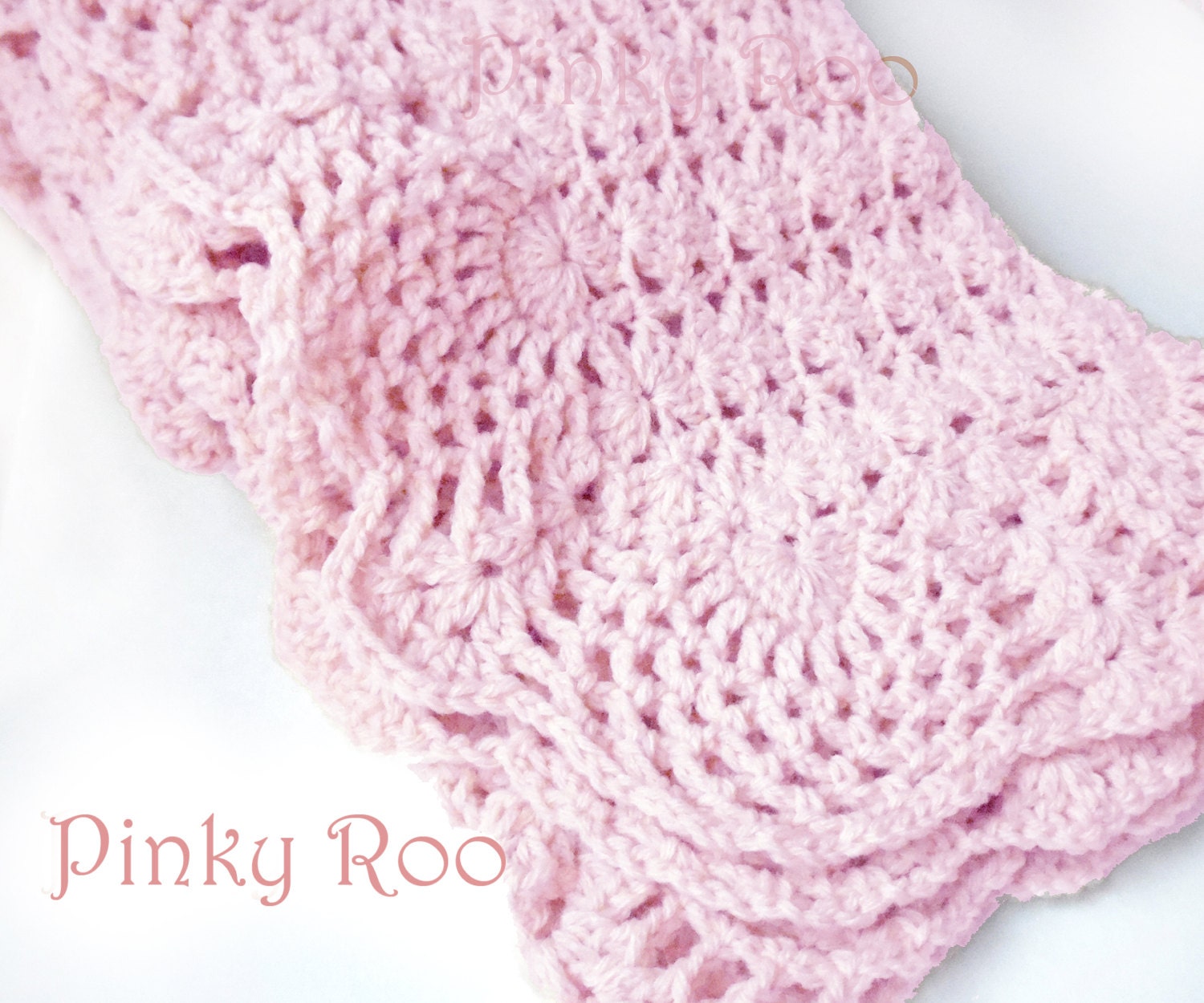 baby blanket crochet lace in light pink shabby chic by baby blanket crochet lace in light pink shabby chic by