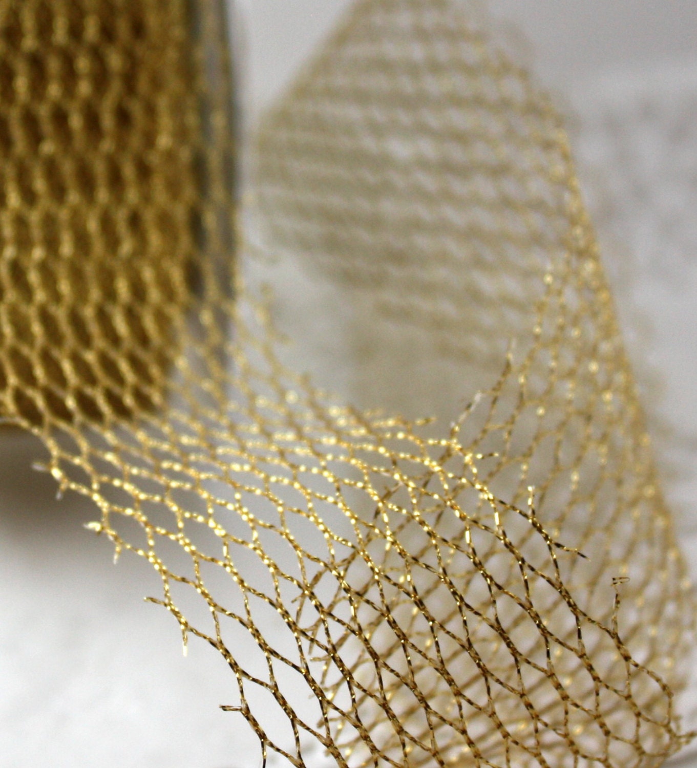 Gold Mesh Ribbon Metallic Gold Mesh Ribbon 2 wide