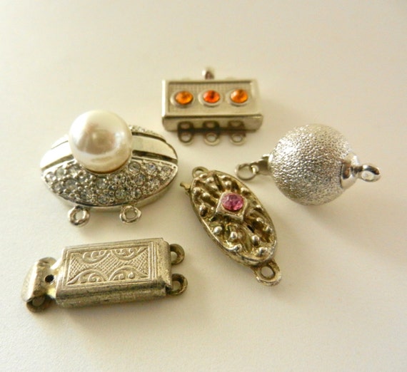 Clasps for jewelry Vintage Italian 1960 Five clasps for
