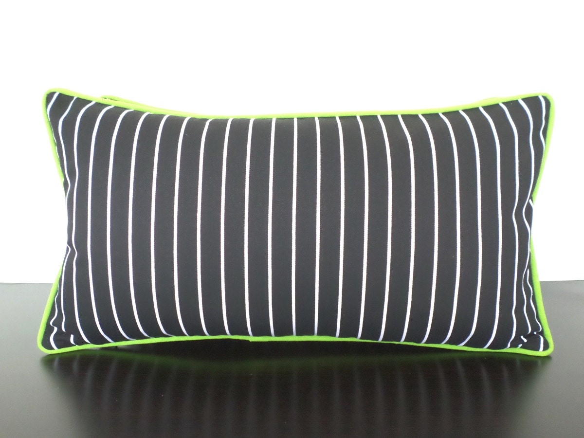 Black and white striped pillow cover 21x11 desk by anitascasa