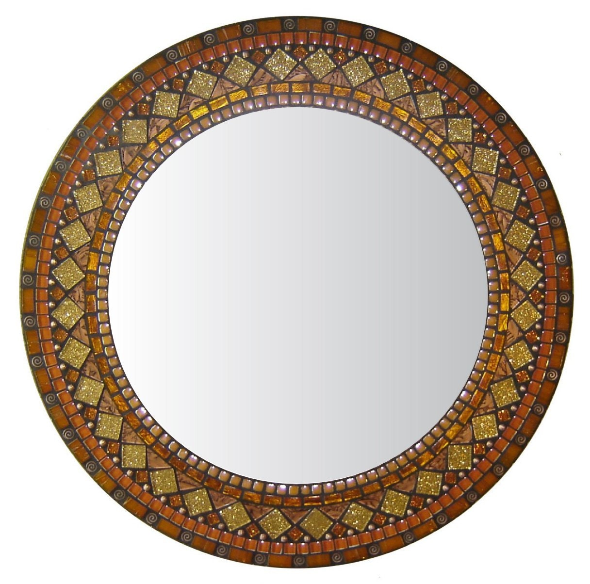 Orange Mosaic Wall Mirror Heirloom Collection