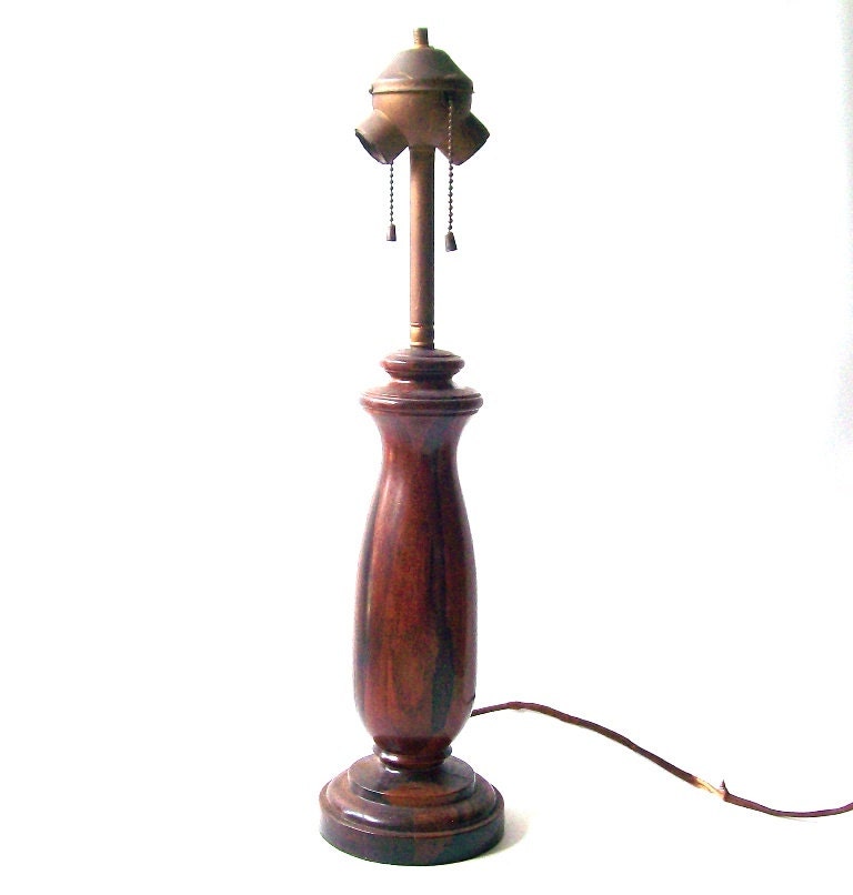 T & S Brass >> vintage antique old 1900's wood table lamp by RecycleBuyVintage T & S Brass >> vintage antique old 1900's wood table lamp by RecycleBuyVintage