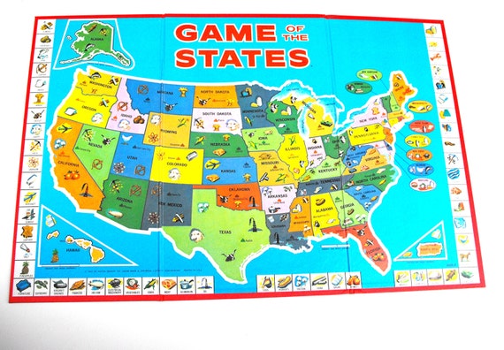 1960 Game of the States Vintage Board Game by ecofriendlyfreckles