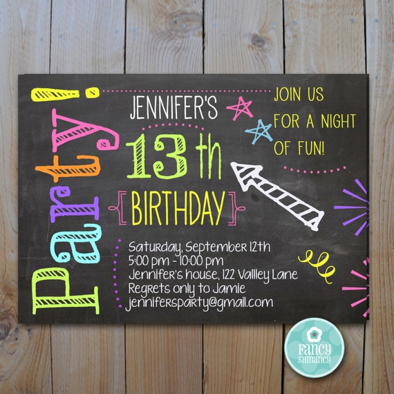 Teenage Birthday Party Invitations 1