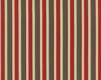 La FETE de NOEL Moda shabby quilt fabric French General Christmas Kaari Meng fern green rouge red stripe 1 yard 13676-13
