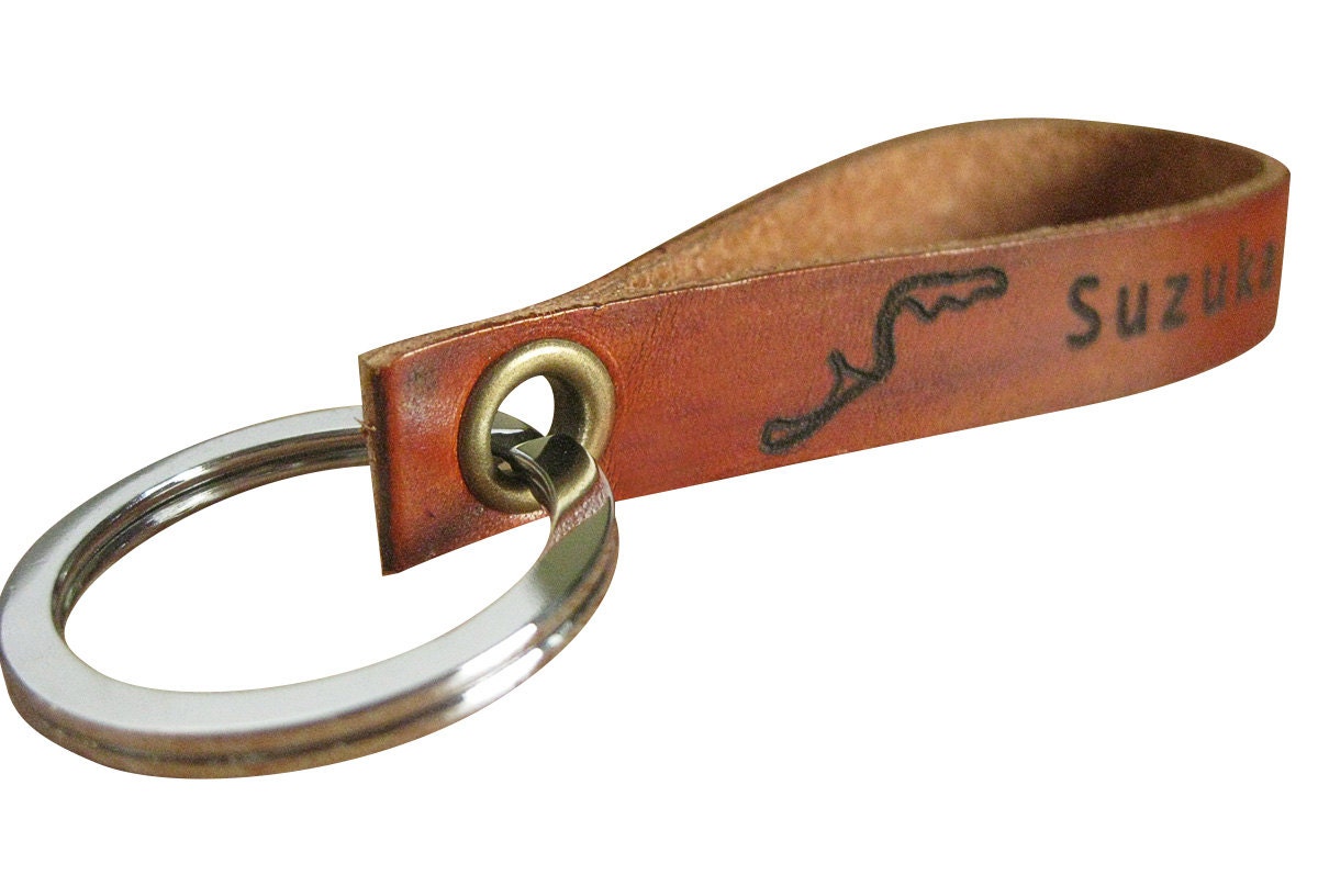Custom Engraved Brown Leather Keychains for Men by martin1206
