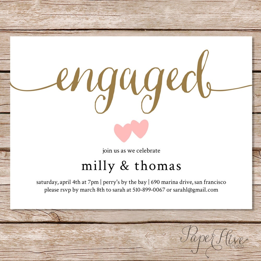 Modern Calligraphy Engagement Party Invitation / calligraphy