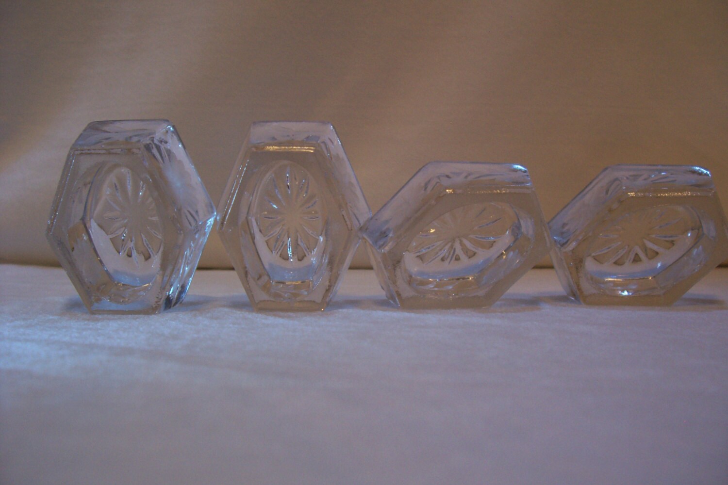 Salt Cellars, 3 Each, Antique Salt Cellars, Czech Bohemian Glass, Cut