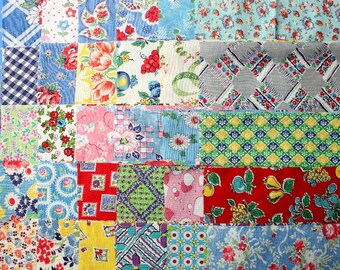 1930's Reproduction Flour Sack Prints Cotton Fabric ~ 4 Prints on One ...