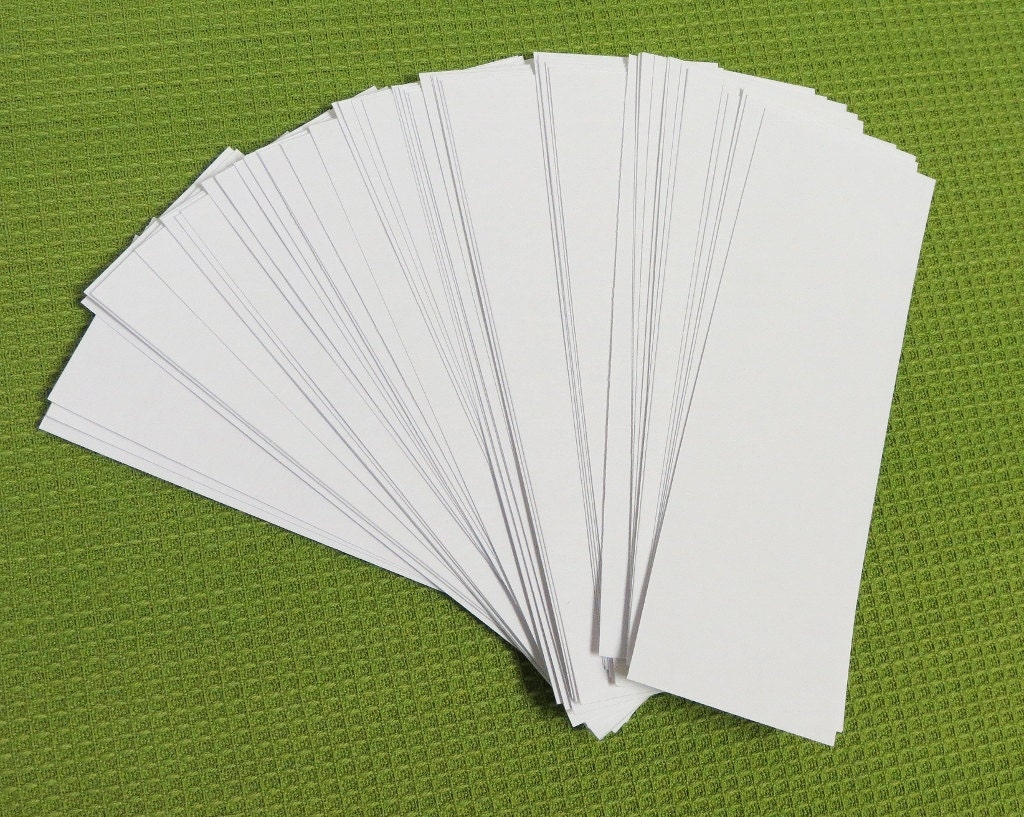 50 Blank Bookmarks Of White Card Stock