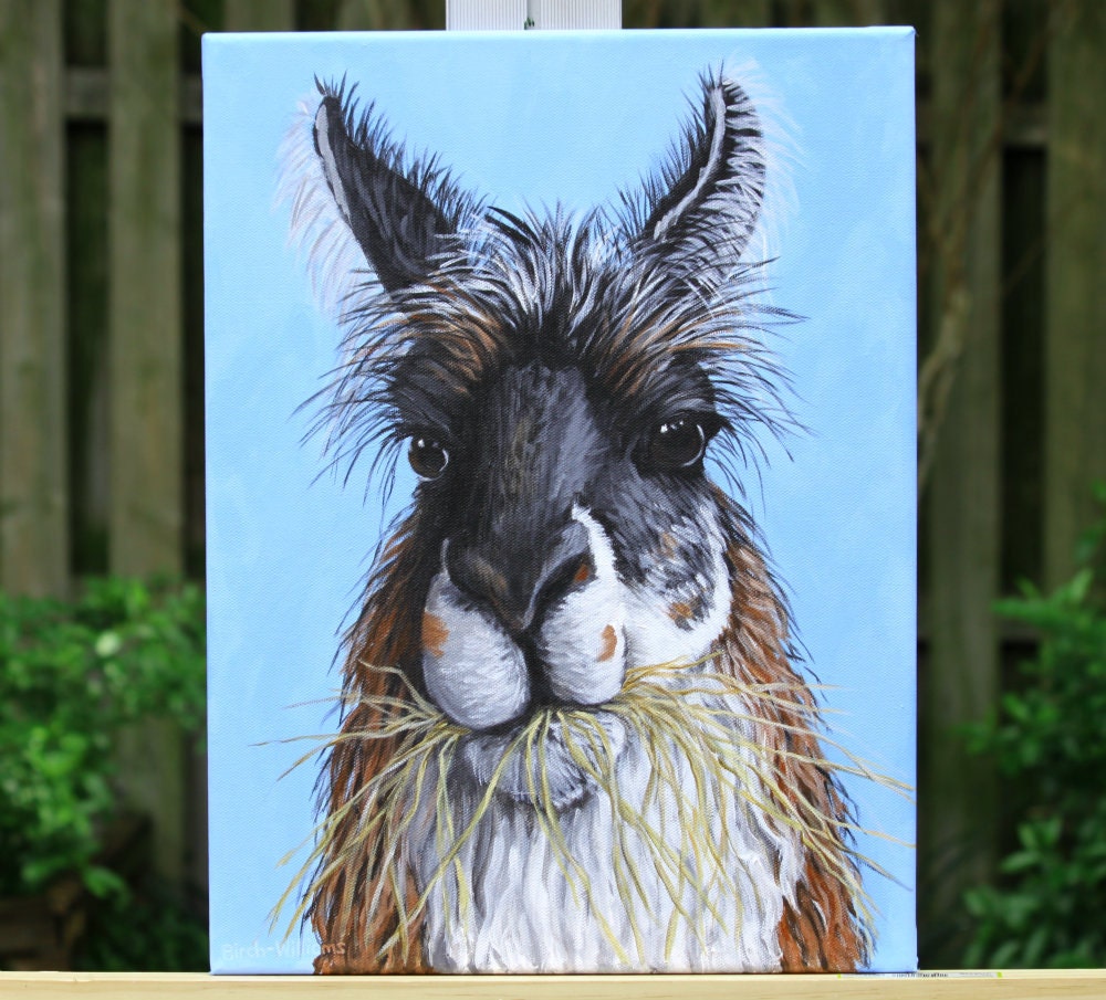 Llama Portrait Llama Face Painting Cute by PennyBirchWilliams