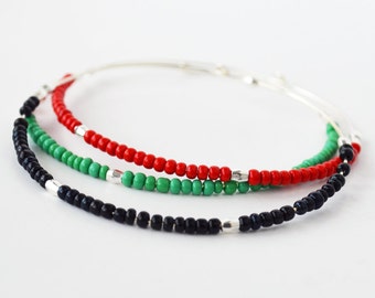 Red black green bracelets Clearance
