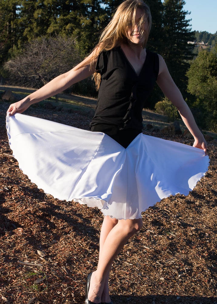 Vintage Ballroom Dance Skirt Dance Costume Black and White