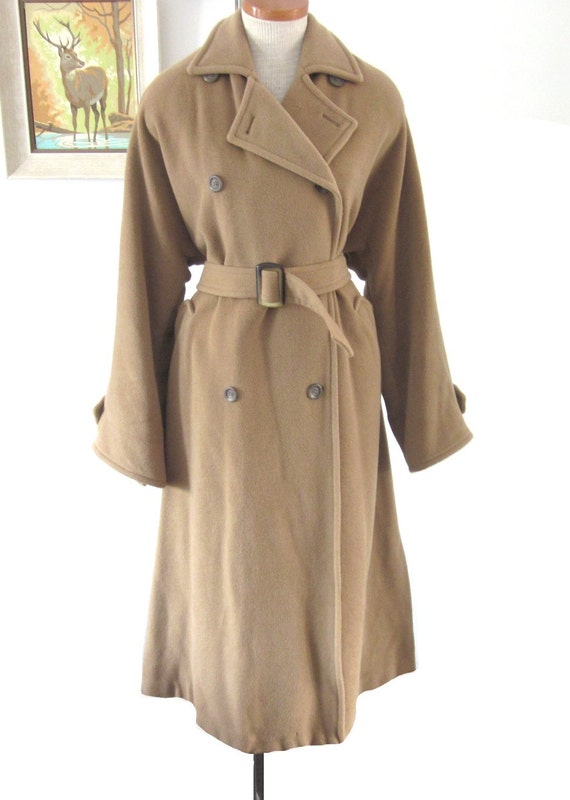 Vintage Coat xxl 1940s Style Winter Trench Coat by vintagecurve