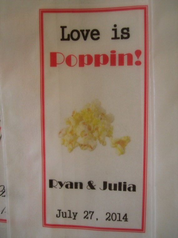 100 Personalized Popcorn Bags for Popcorn Buffet, Birthday Party ...