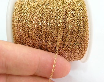 5mt Raw Brass Chain Soldered Cable Chain 5 Meters-16.5 Feet (1,5x2 mm.) G2811