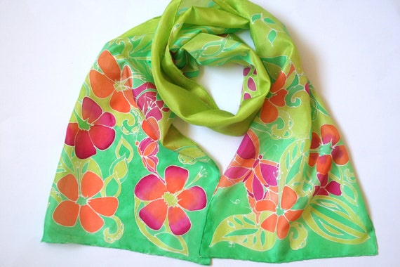 Green Scarf. Fight LYME disease. Spring Scarf. New Life. Spring Green, Perfect Spring Scarf. Gifts for Her.